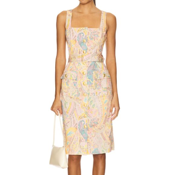 L'AGENCE Dresses & Skirts - L'AGENCE Idy Button Front Tank Dress in Multi Western Paisley size 4